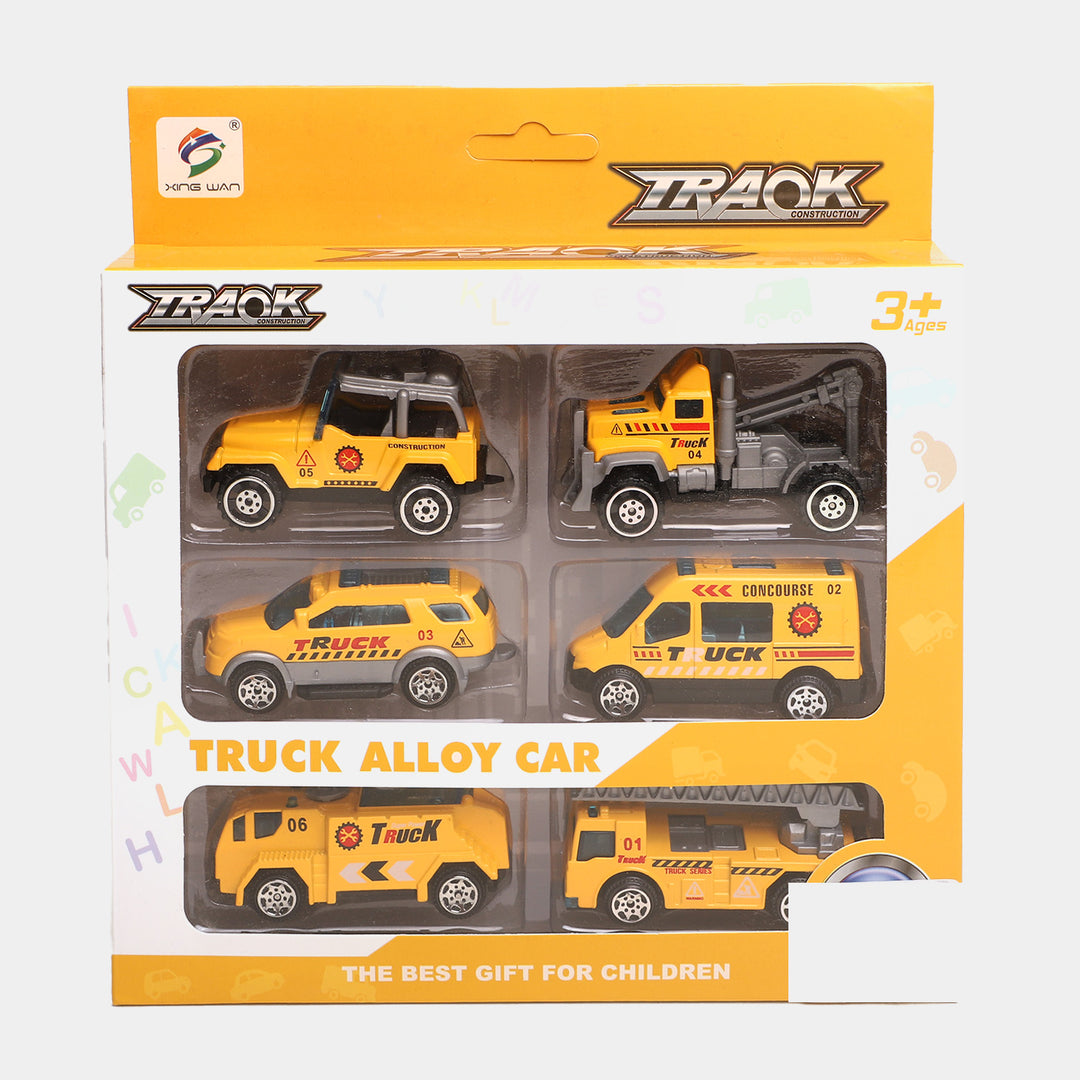 Metal Construction Vehicles Play Set Toy For Kids | 6PCs