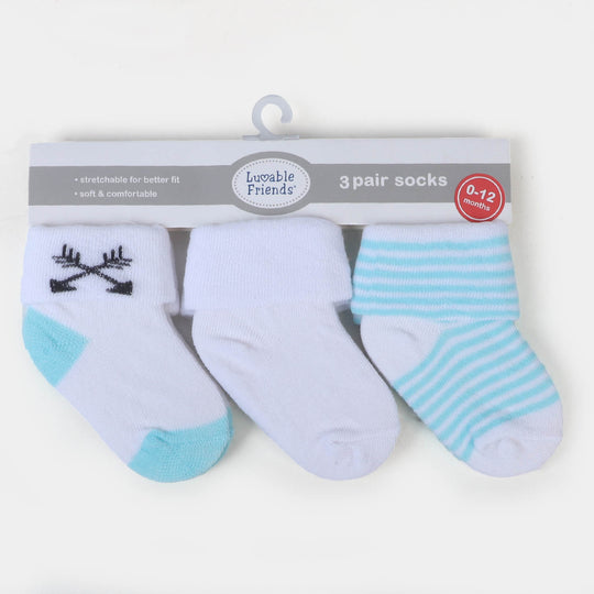 Infant Baby 3 Pair Socks | 0-12M