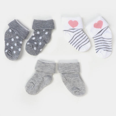 Infant Baby 3 Pair Socks | 0-12M