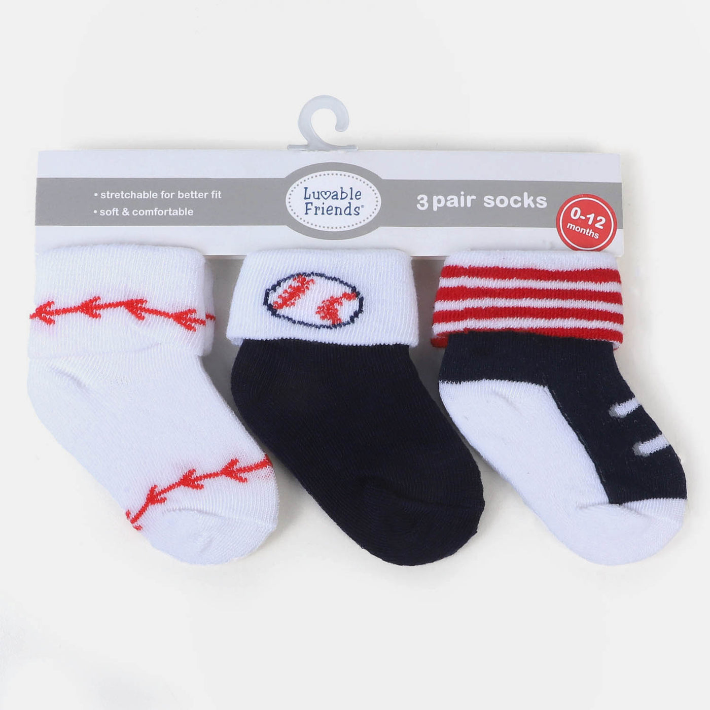 Infant Baby 3 Pair Socks | 0-12M