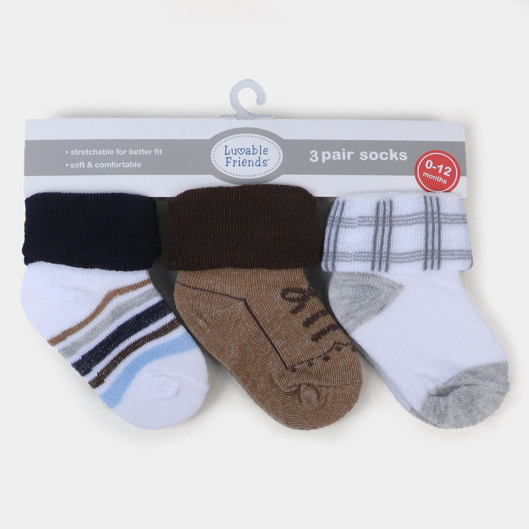 Infant Baby 3 Pair Socks | 0-12M