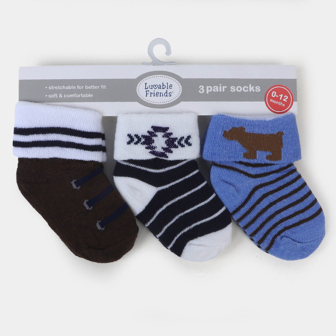 Infant Baby 3 Pair Socks | 0-12M