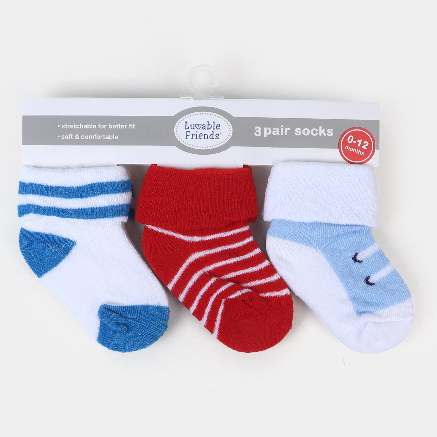 Infant Baby 3 Pair Socks | 0-12M