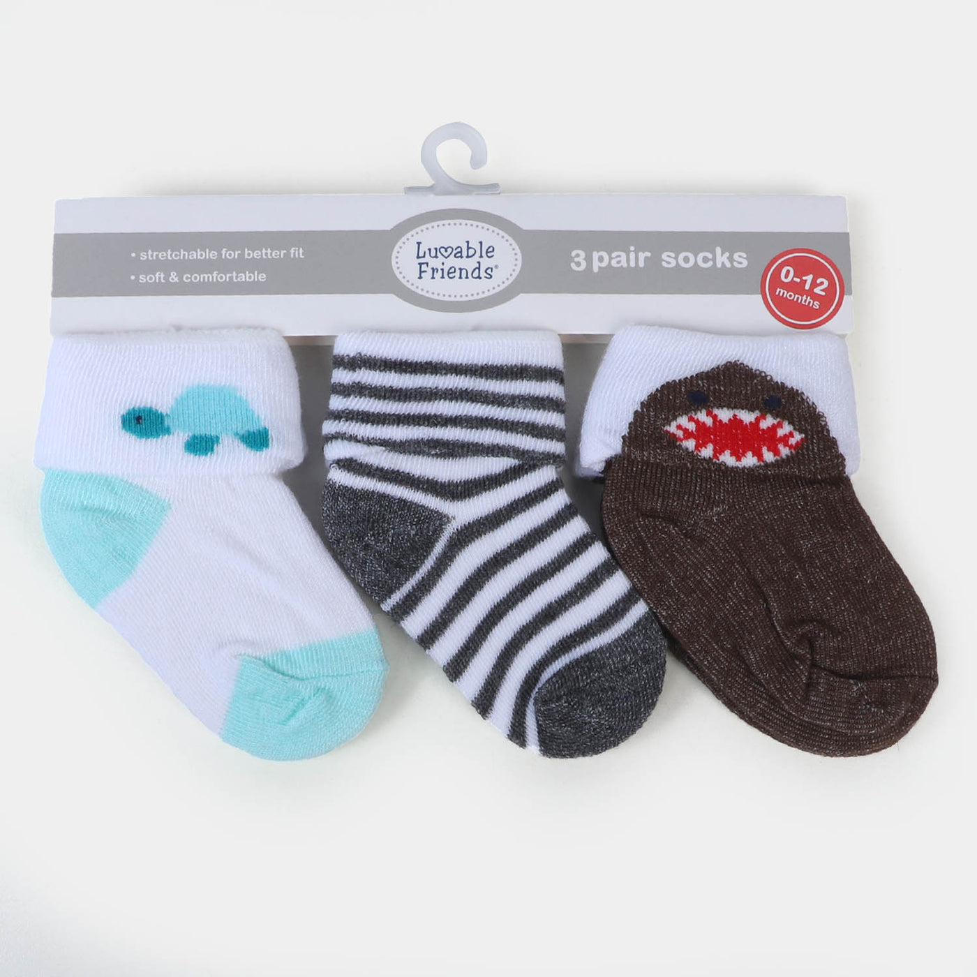 Infant Baby 3 Pair Socks | 0-12M