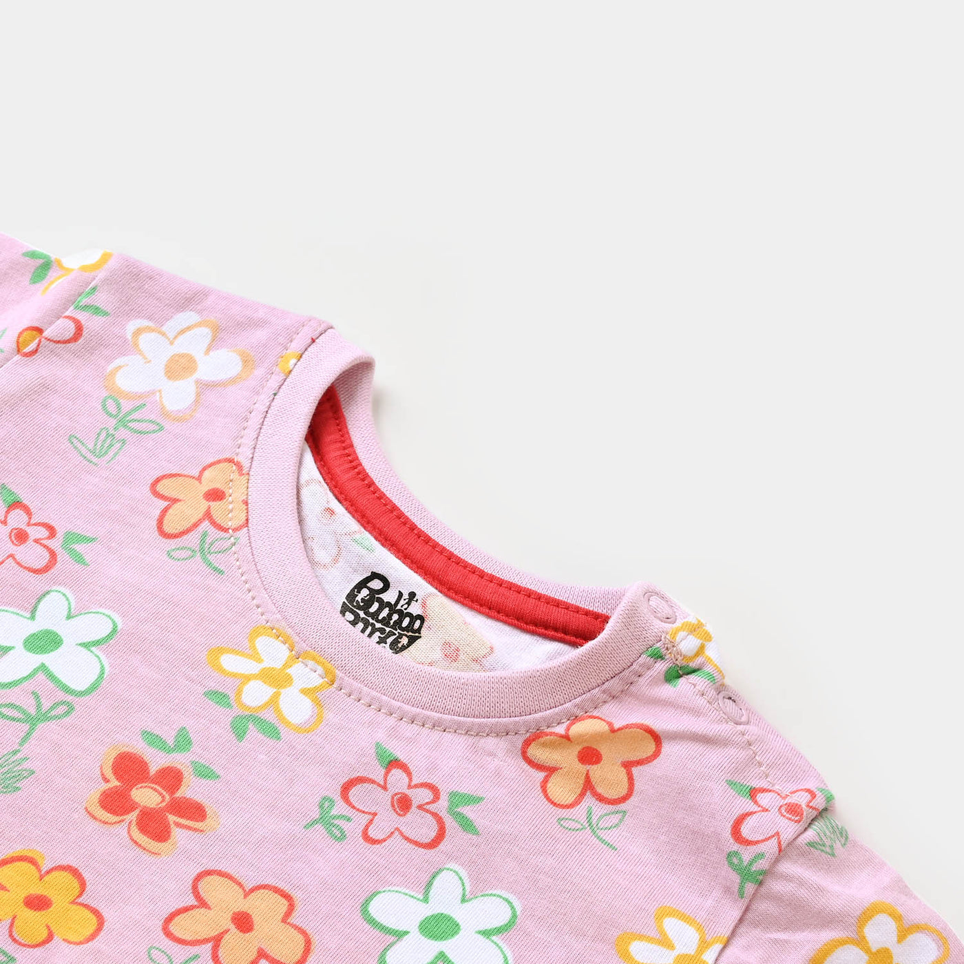 Infant Girls T-Shirt Flower Printed  - Blushing