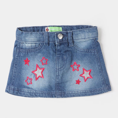 Infant Girls Denim Skirt Reverse Star - Mid Blue