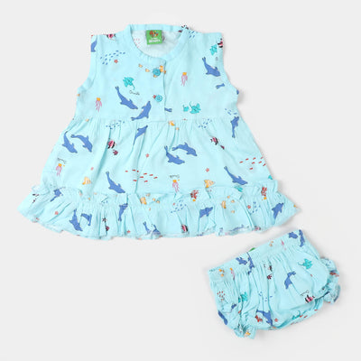 Infant Girls Woven Suit Fish - LT.Blue