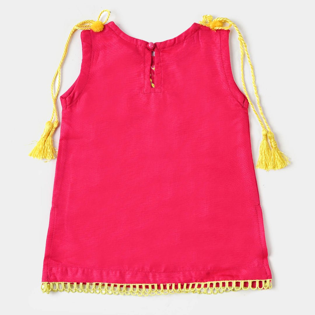Infant Girls Viscose 2PCs Suit Ruby - Hot Pink