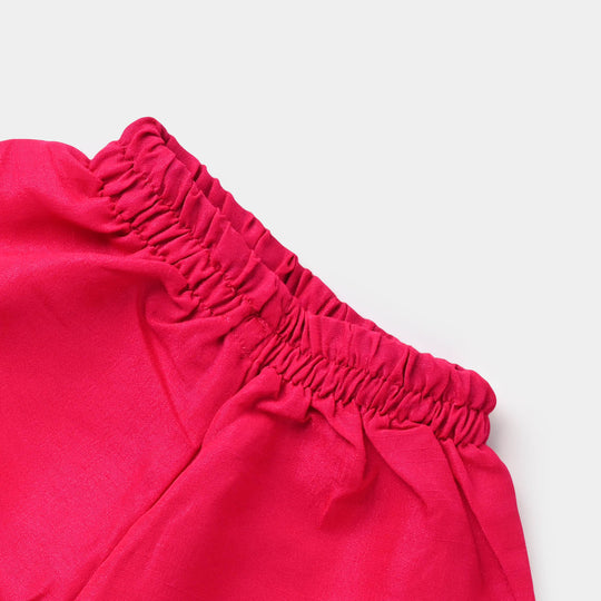 Infant Girls Viscose 2PCs Suit Ruby - Hot Pink