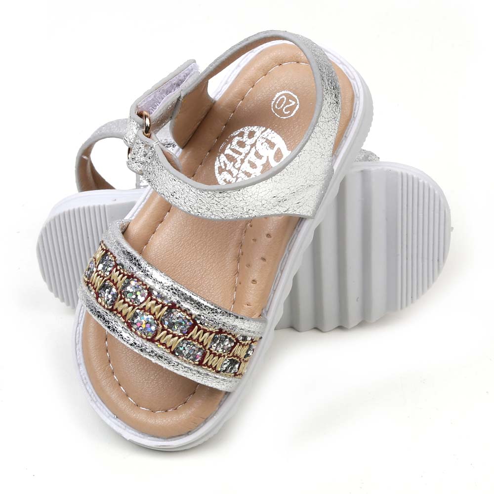 Fancy Shiny Sandal For Girls - Silver