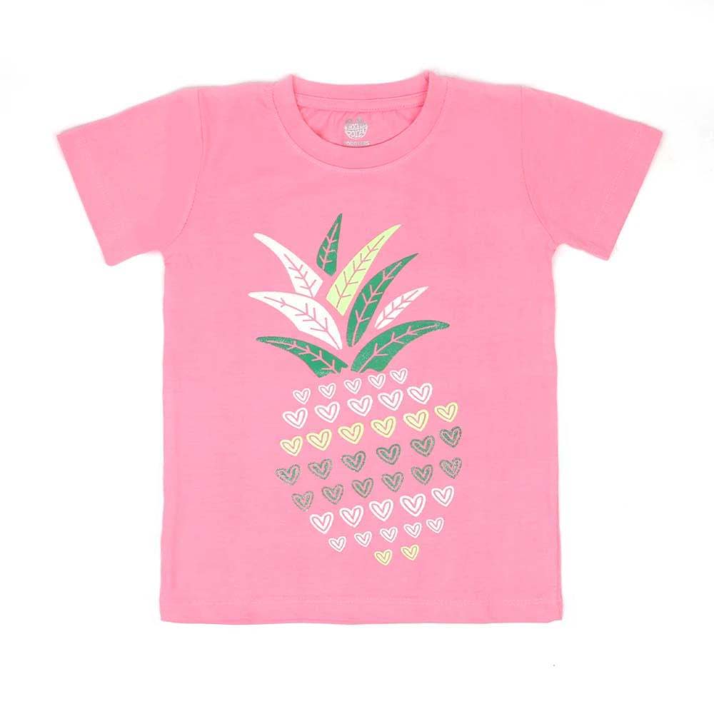 Pineapple T-Shirt For Girls - Pink (BTS-043)