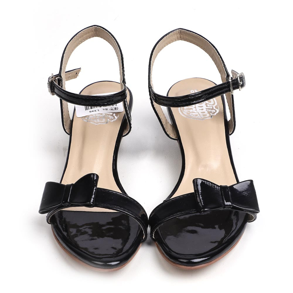Fancy Heel Sandals For Girls - Black (WS-2)