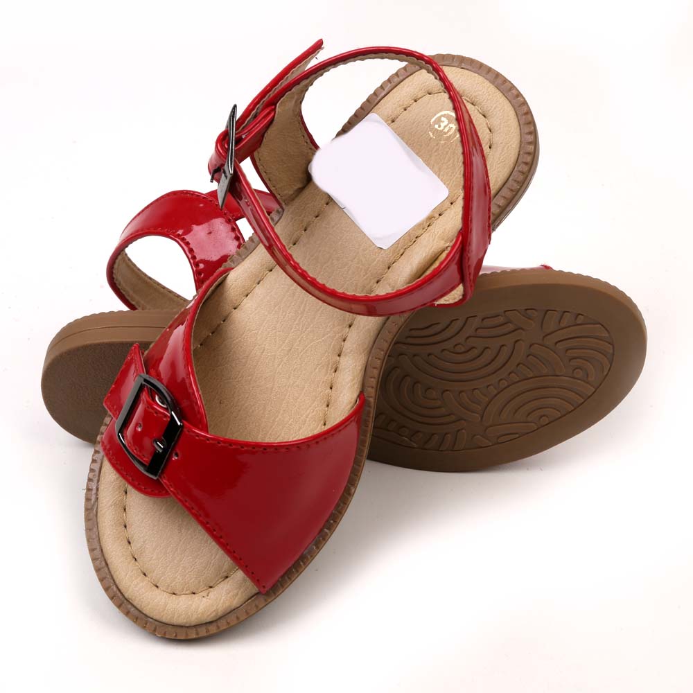 Fancy Buckle Sandals For Girls - Red (06)