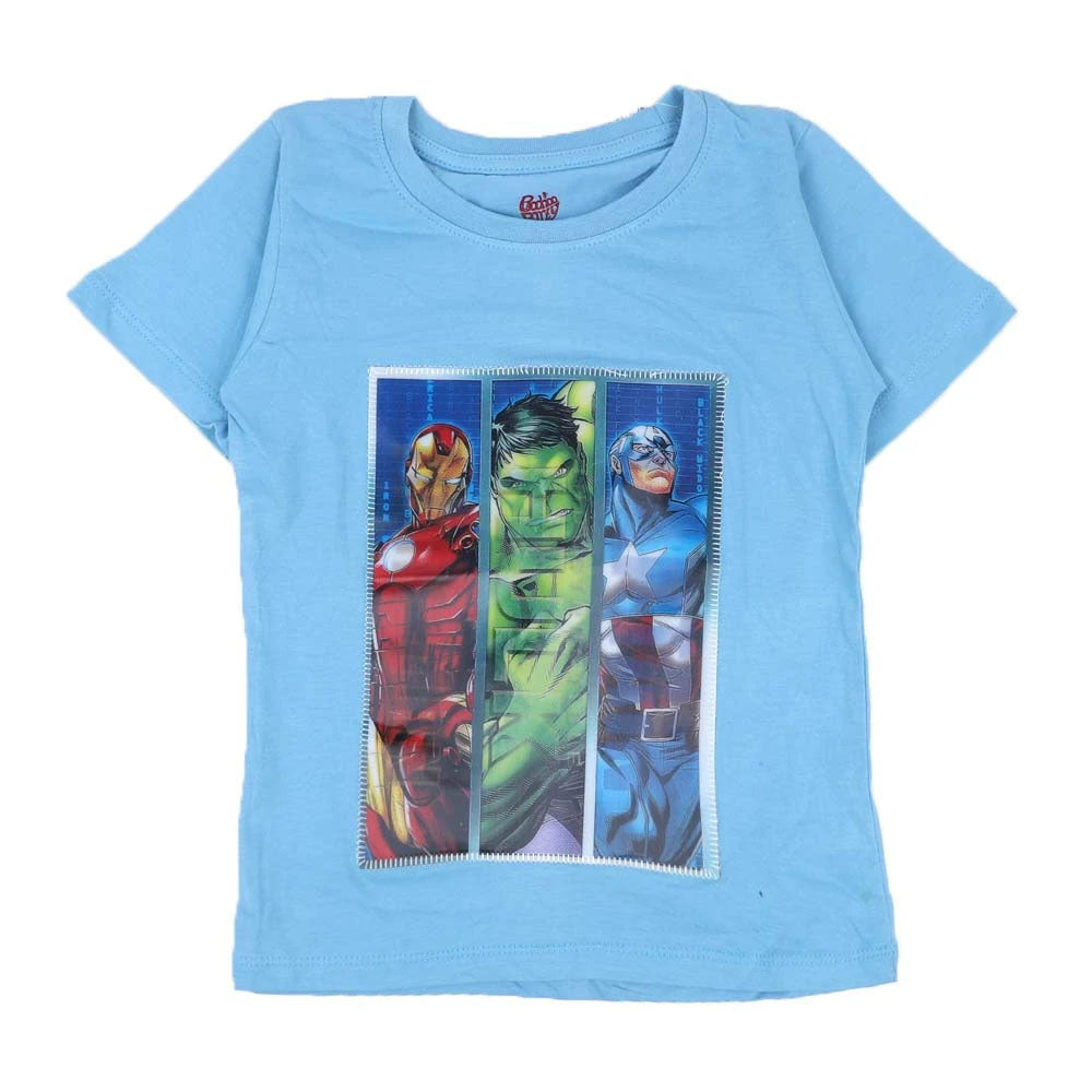 Super Heroes 3D T-Shirt For Boys - Blue