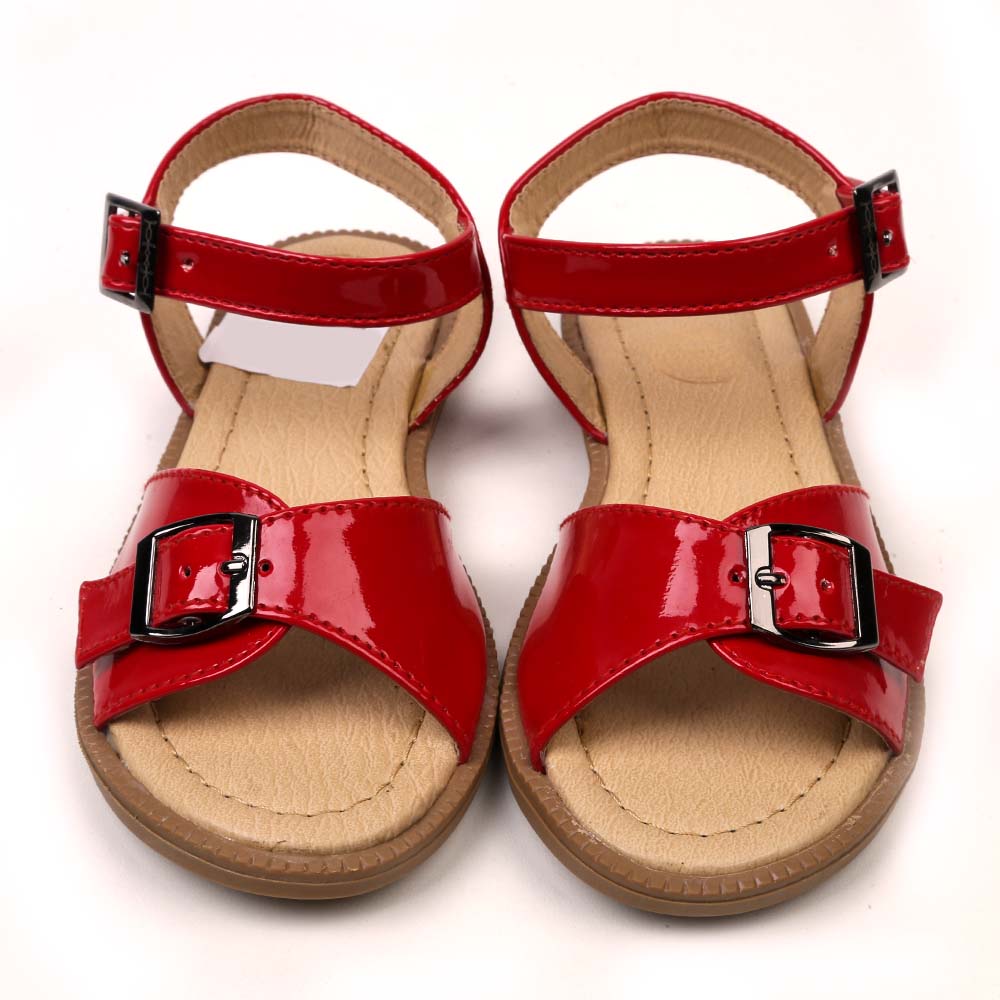 Fancy Buckle Sandals For Girls - Red (06)