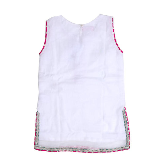 Fancy Eastern Parrot 3 PCs Suit For Girls - White