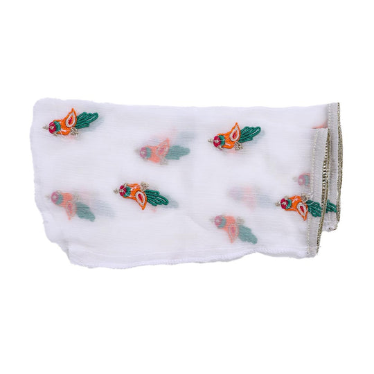 Fancy Eastern Parrot 3 PCs Suit For Girls - White