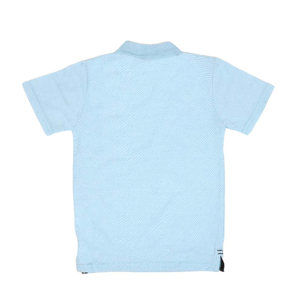 Chambray Polo Shirt For Boys - Sky Blue