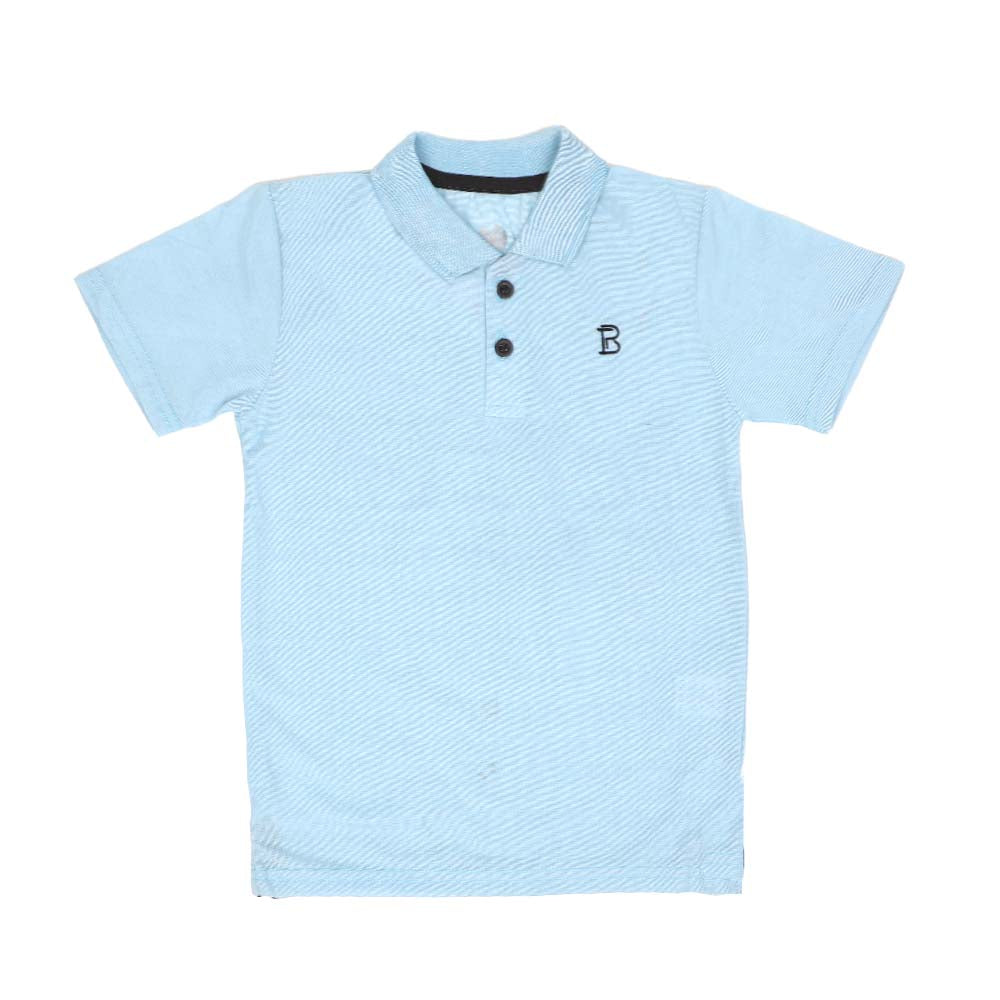 Chambray Polo Shirt For Boys - Sky Blue