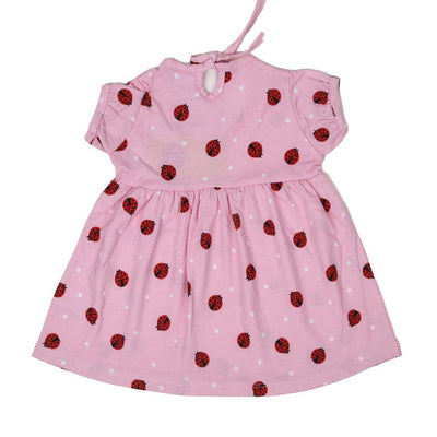 Bugs Printed Frock For Girls - Pink (1660)
