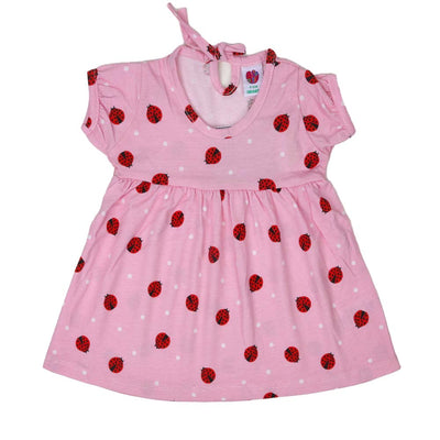 Bugs Printed Frock For Girls - Pink (1660)