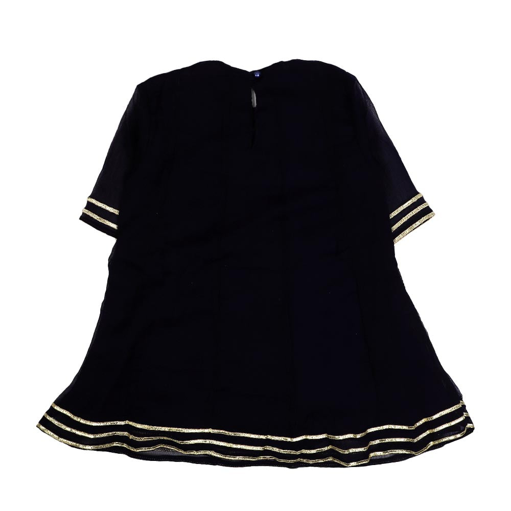 Fancy Eastern Embroidery 3 PCs Suit For Girls - Navy (E3PC-15)