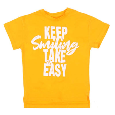 Infants Keep Smiling T-Shirt For Boys - Yellow