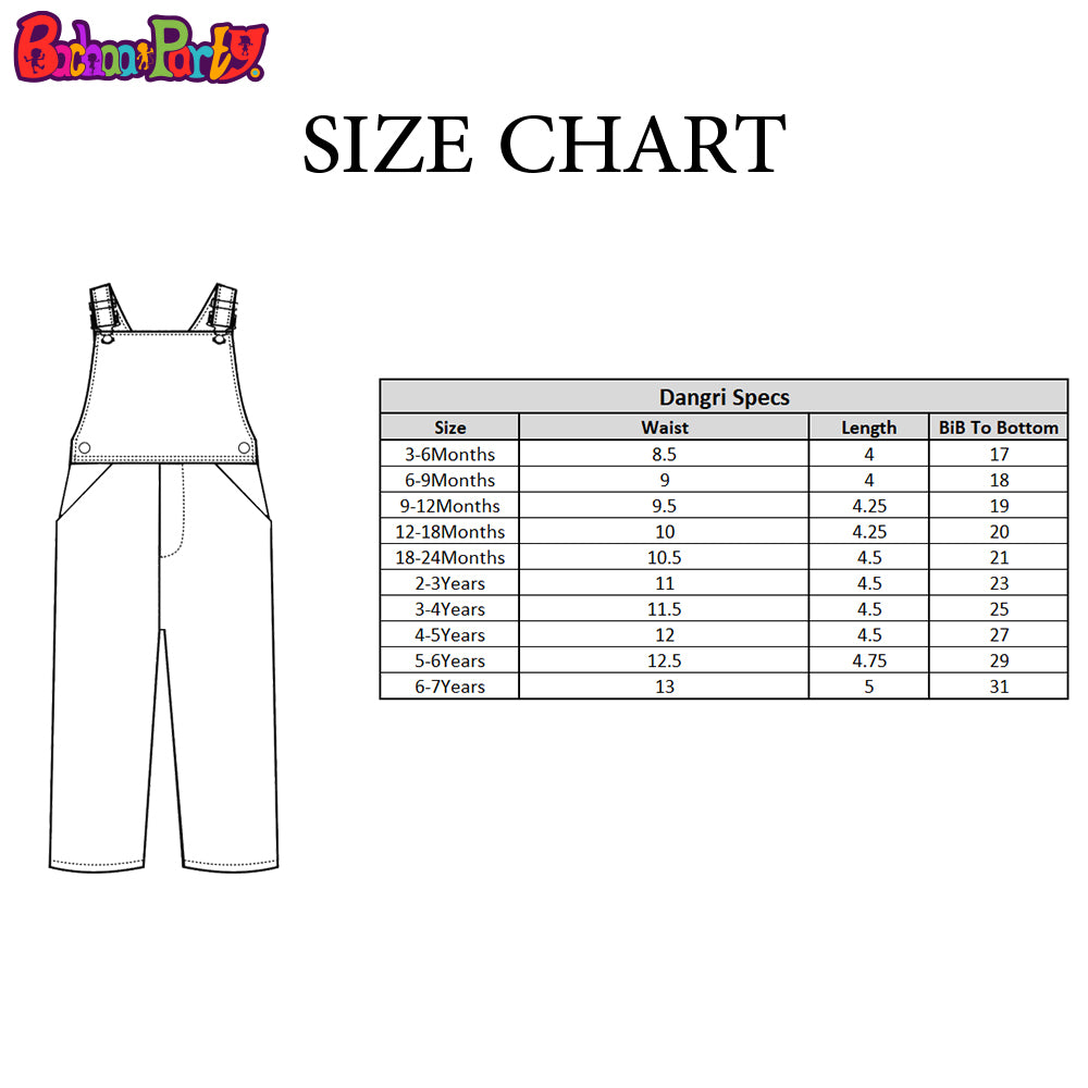 Boys Denim Dungaree Character-Blue
