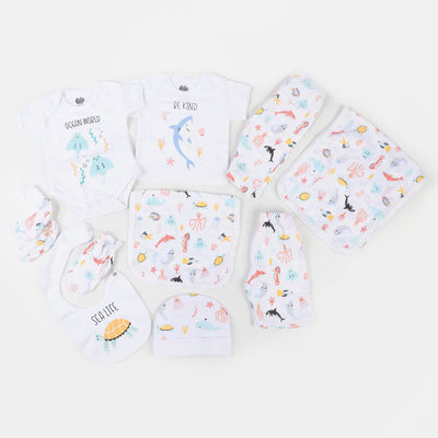 Infant Boys 10Pcs Set Marine - White