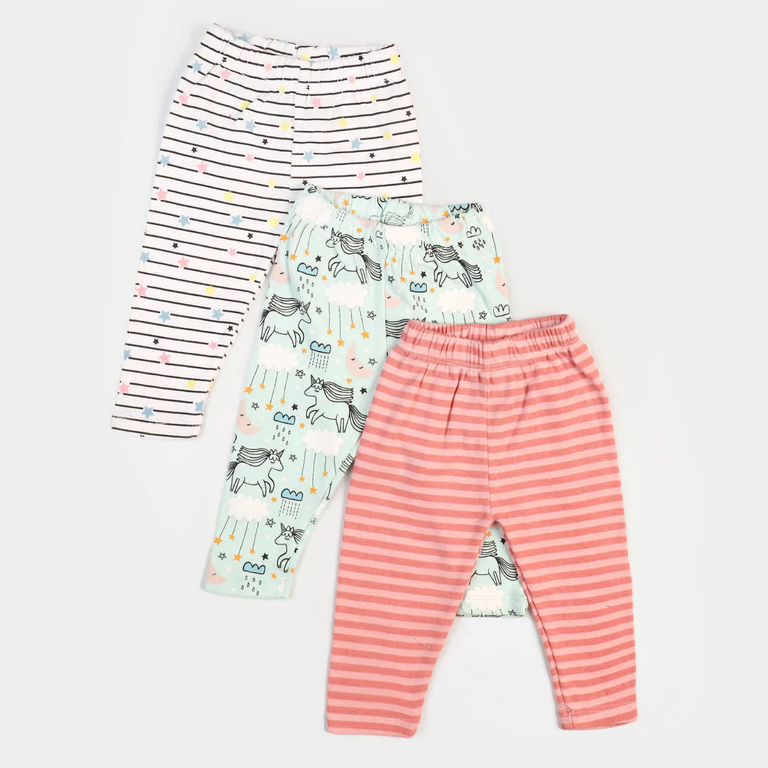 Infant Girls Cotton Pajama 3Pcs - Multi