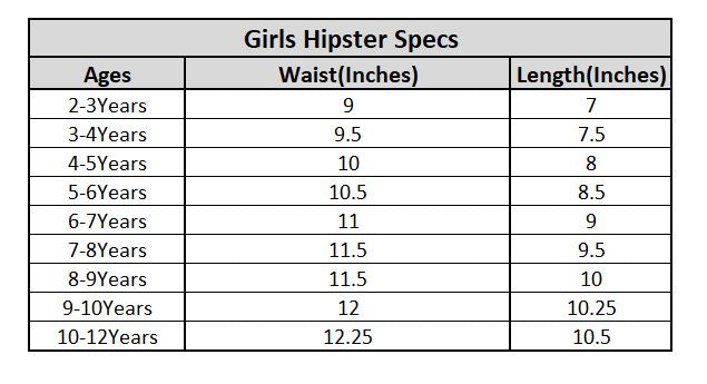 Girls Hipster 3Pcs Mix