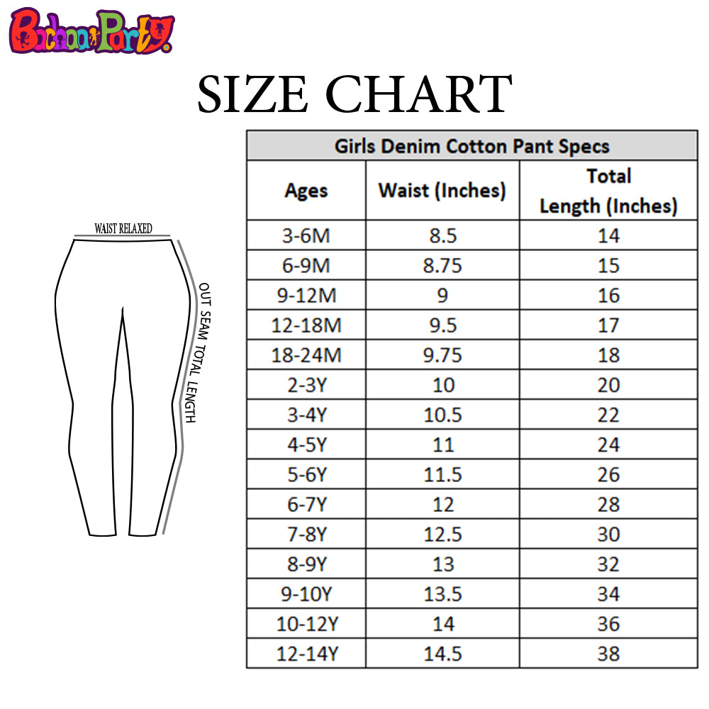 Girls Pant Denim F/Slit Bell Bottom - Ice Blue