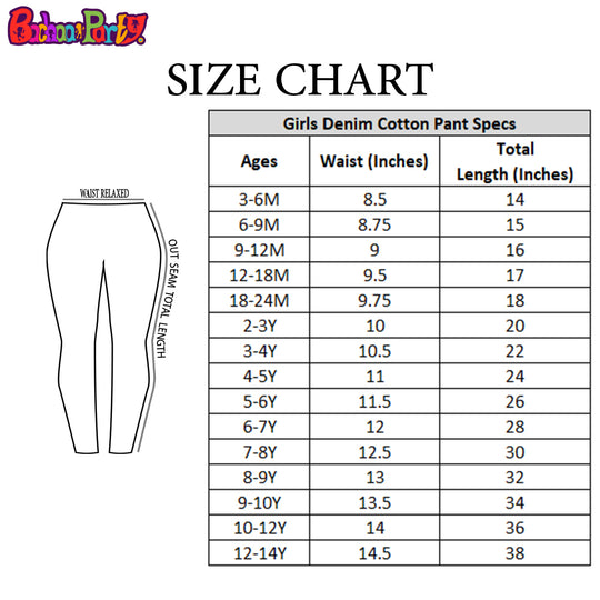 Girls Pant Denim F/Slit Bell Bottom - Ice Blue