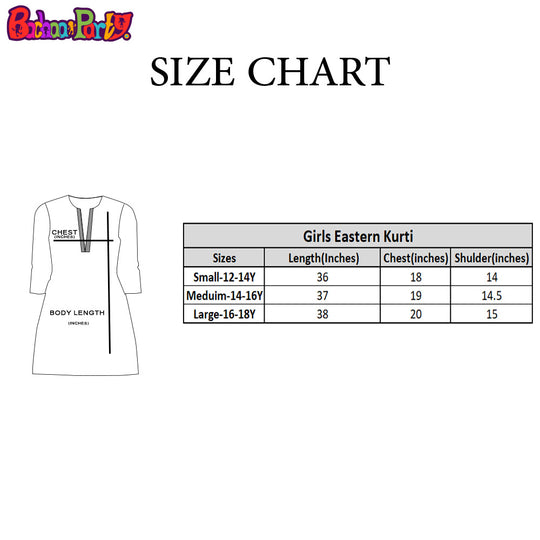 Teens Girls Cotton Digital Print Long Kurti  Aroma - Multi