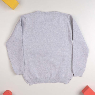 Glitter Heart Sweater For Girls - Grey