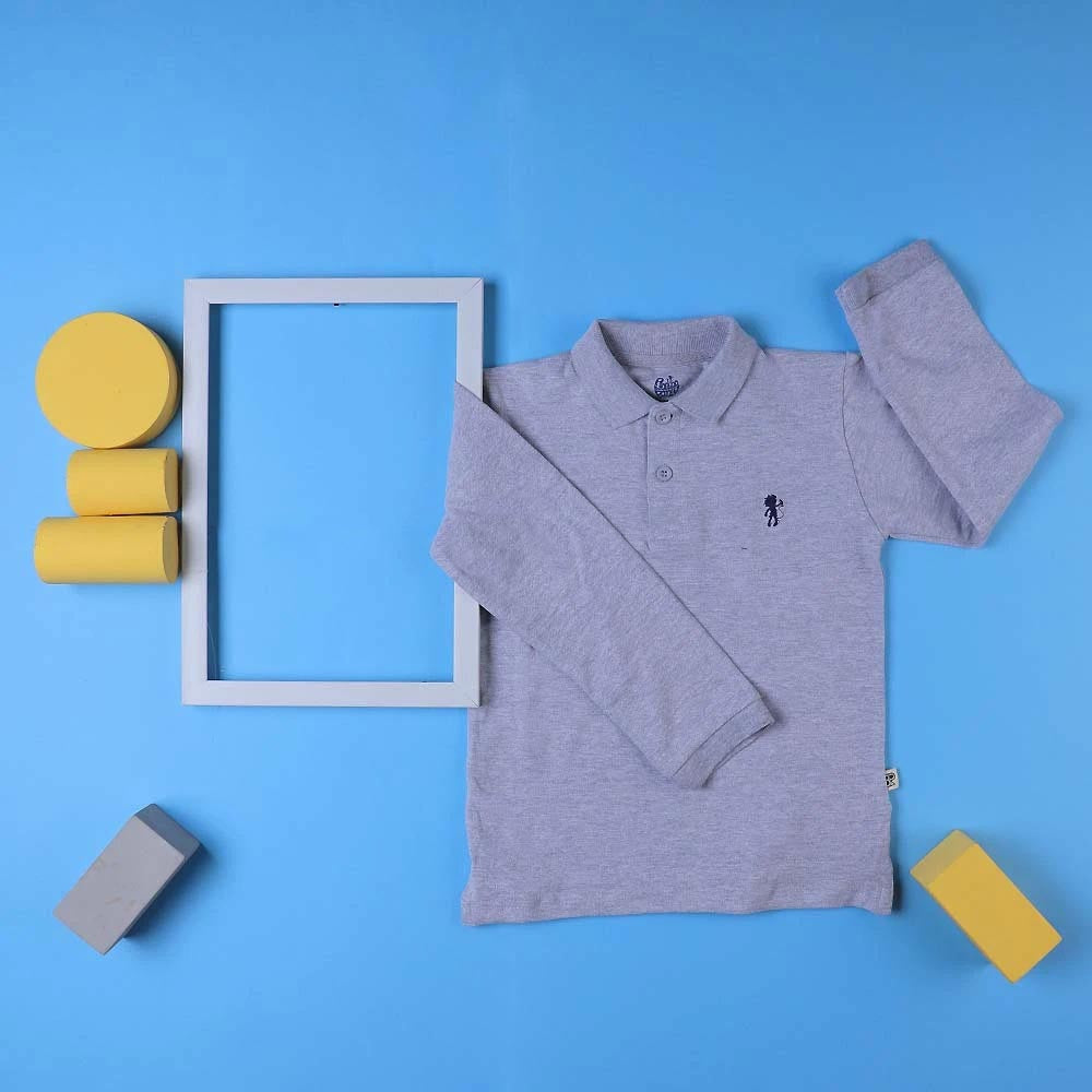 Basic Polo Shirt For Boys - Grey