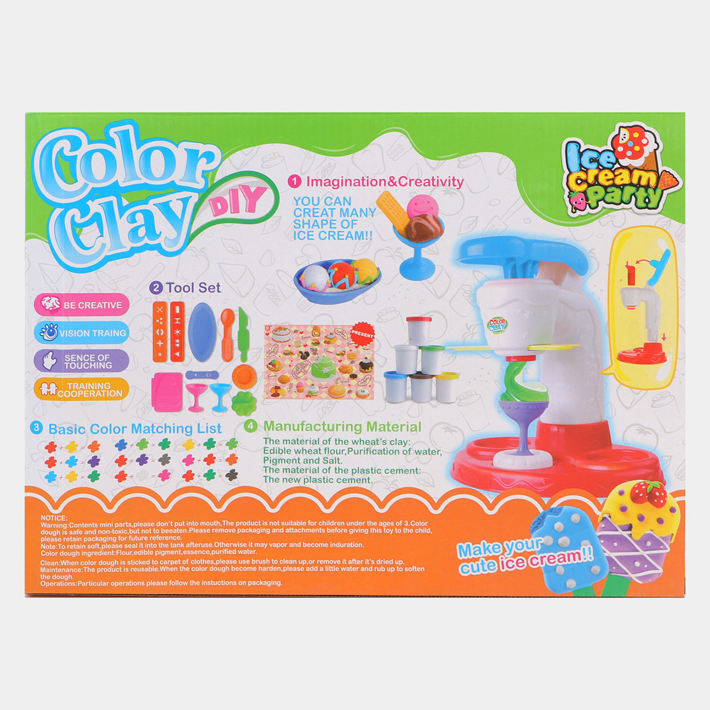Ice Cream Clay Play Set For Kids
