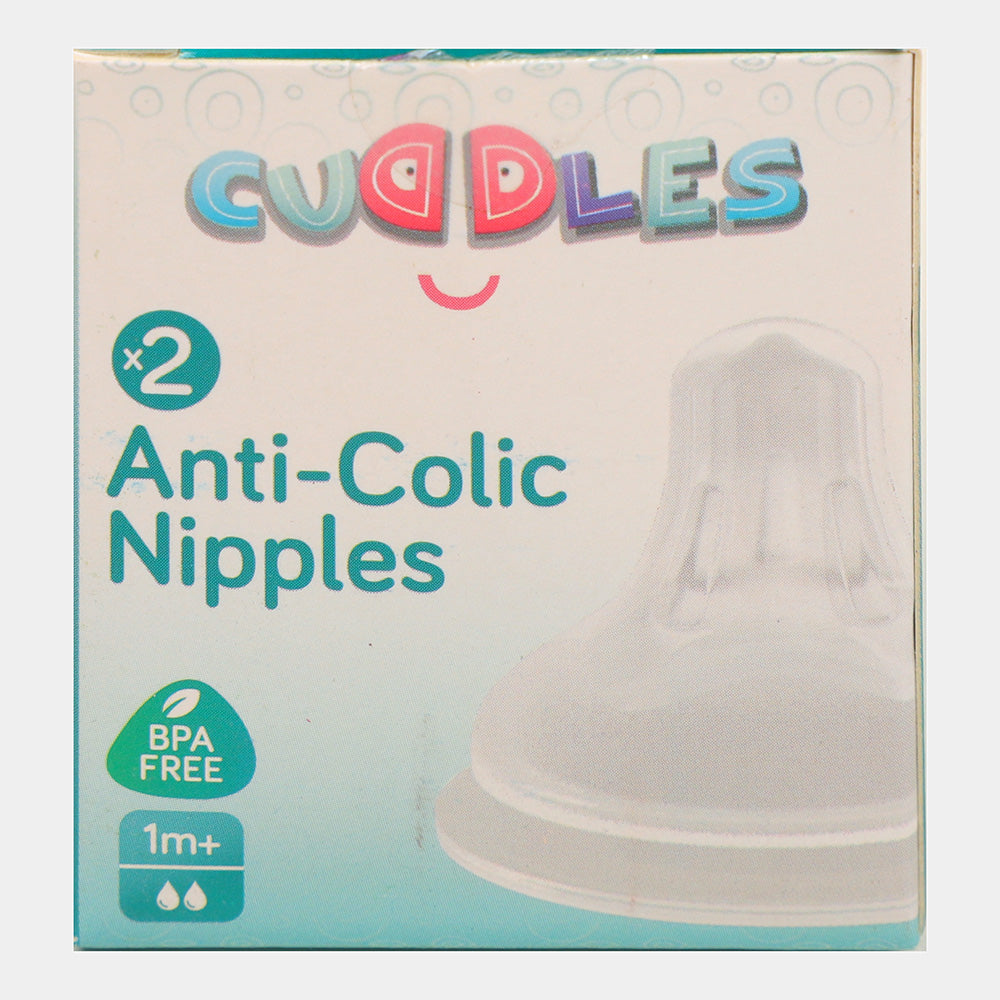 Cuddles 2 Anti-Colic Silicone Nipples 1M+