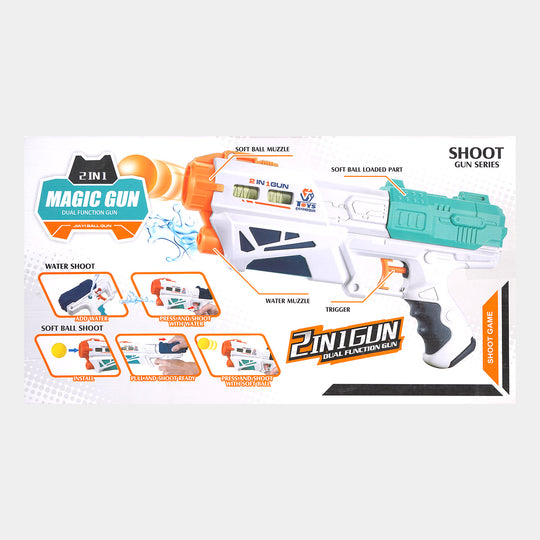 2 IN 1 Water Shooting & Soft Blaster For Kids