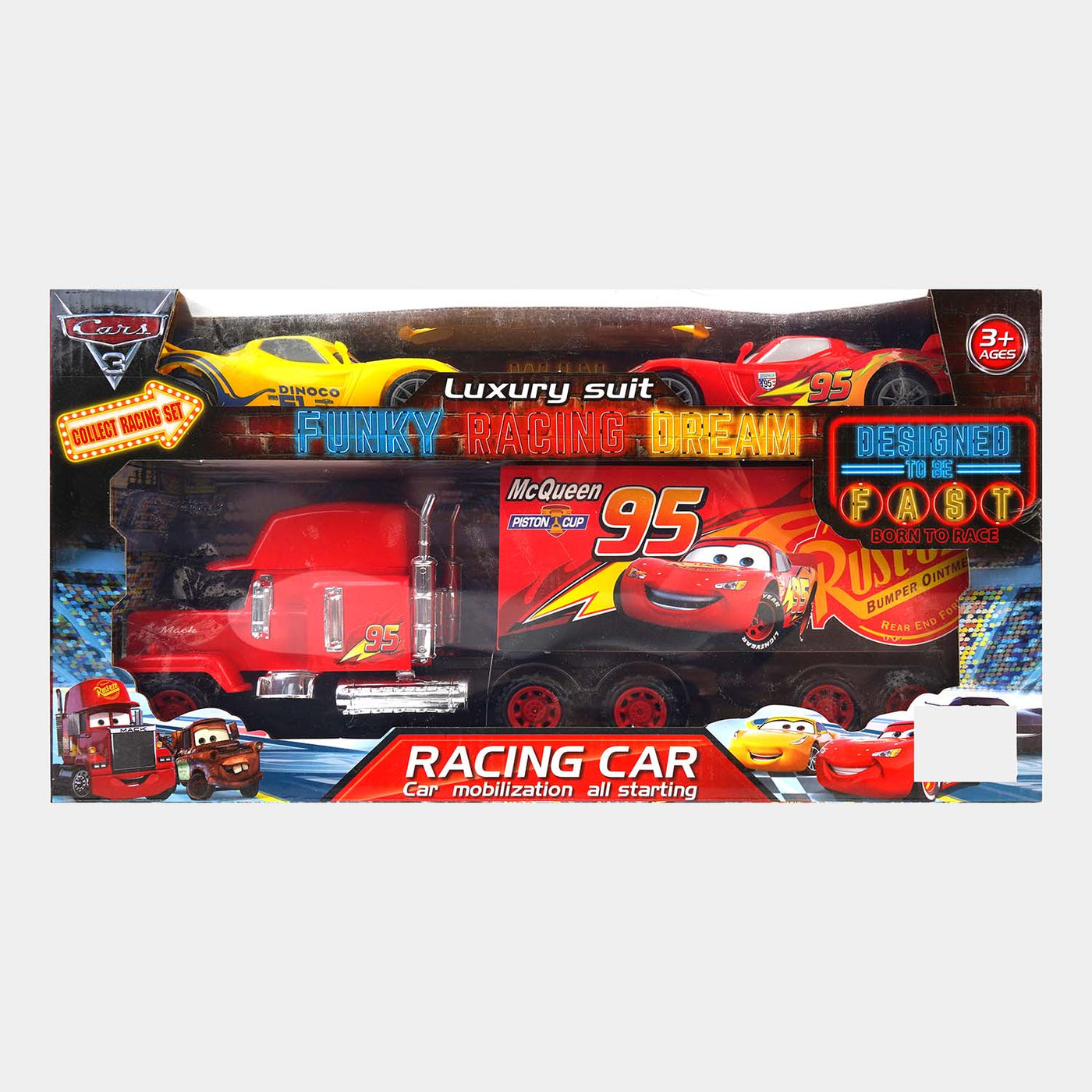 Luxury Truck + 2 Racing Car Play Set For Kids