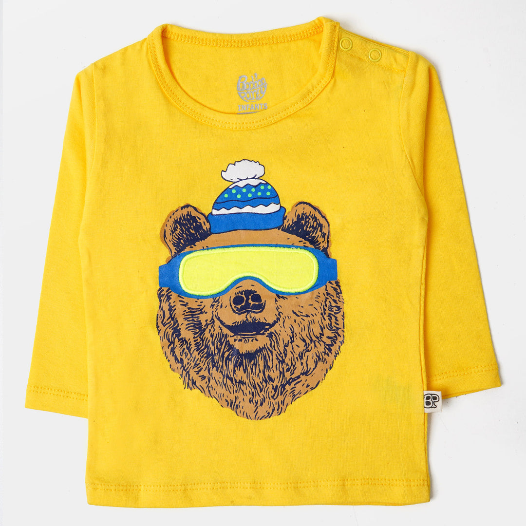 Infant Boy T-Shirt F/S Bear - Yellow