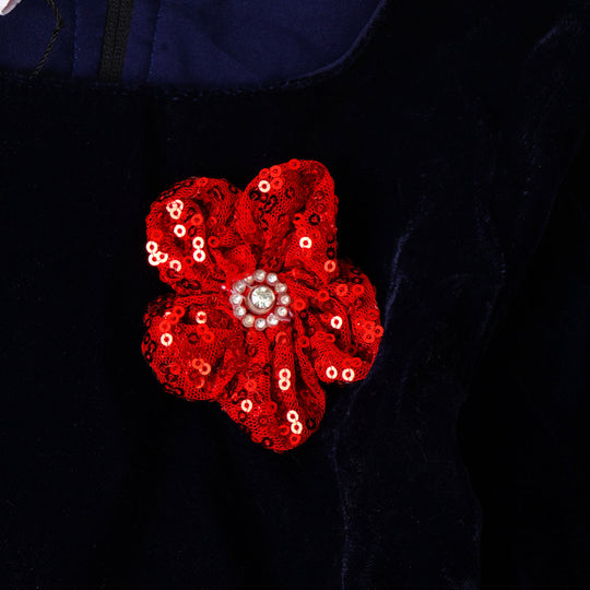 Girls Frock Fancy Layered Velvet Sequins