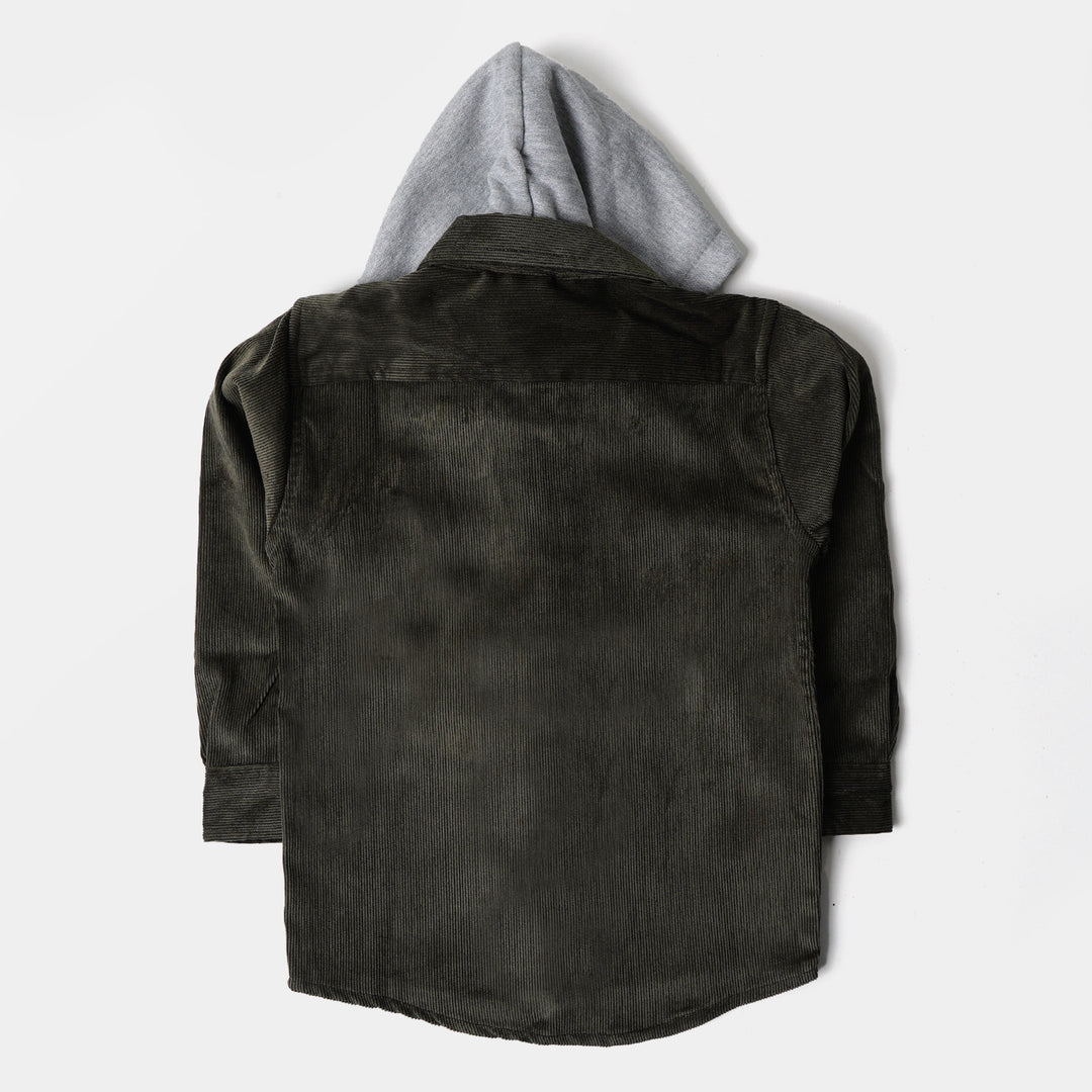 Boys Hooded Shirt Dream It - Dark Green