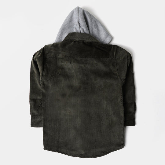 Boys Hooded Shirt Dream It - Dark Green