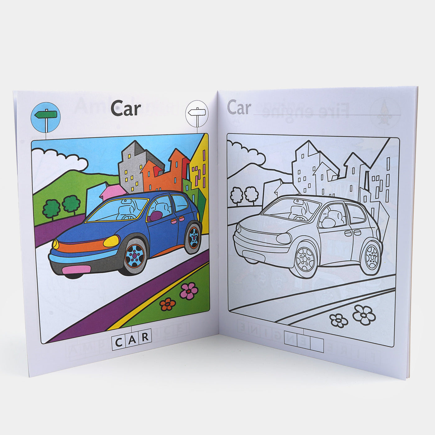 Let's Colour Vehicles Book For Kids
