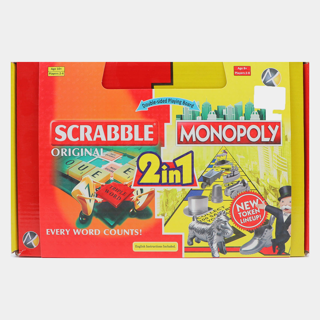2 in 1 Monopoly & Scrabble Board Game For Kids