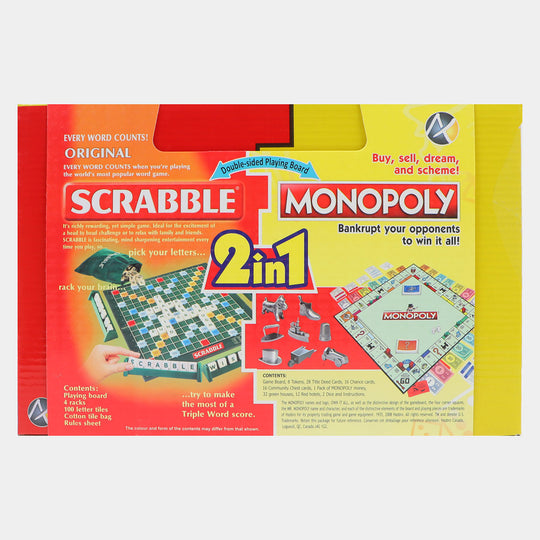 2 in 1 Monopoly & Scrabble Board Game For Kids