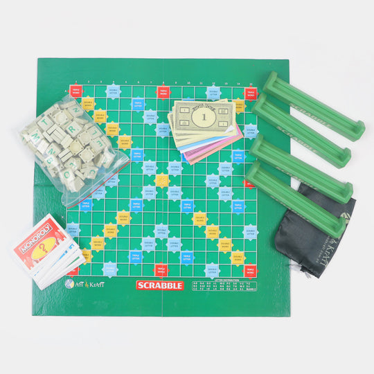 2 in 1 Monopoly & Scrabble Board Game For Kids