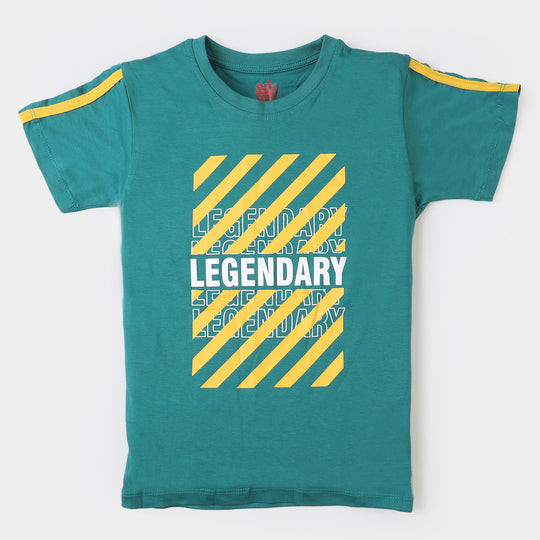 Boys Cotton T-Shirt Legendary - Teal Green