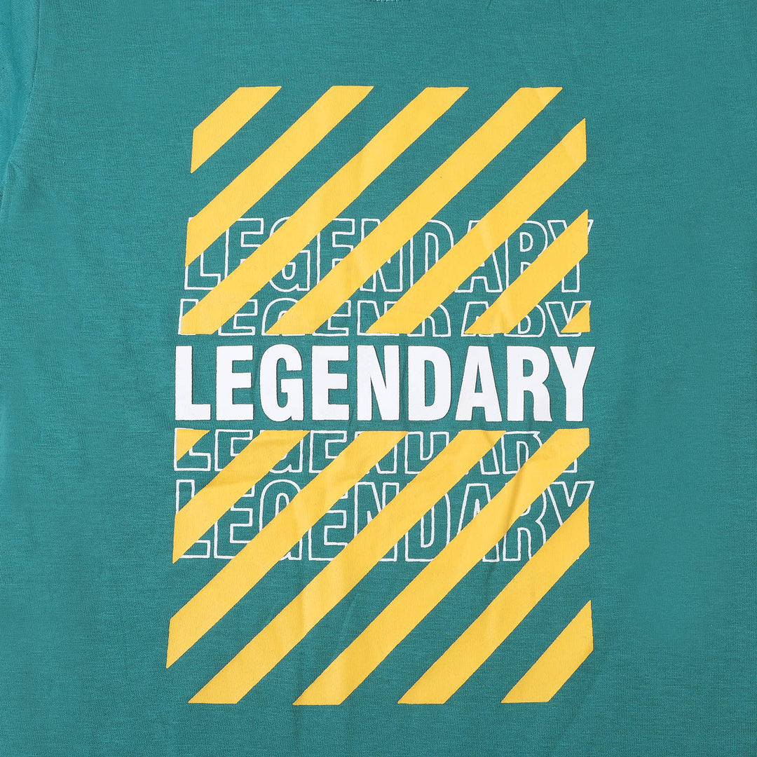 Boys Cotton T-Shirt Legendary - Teal Green